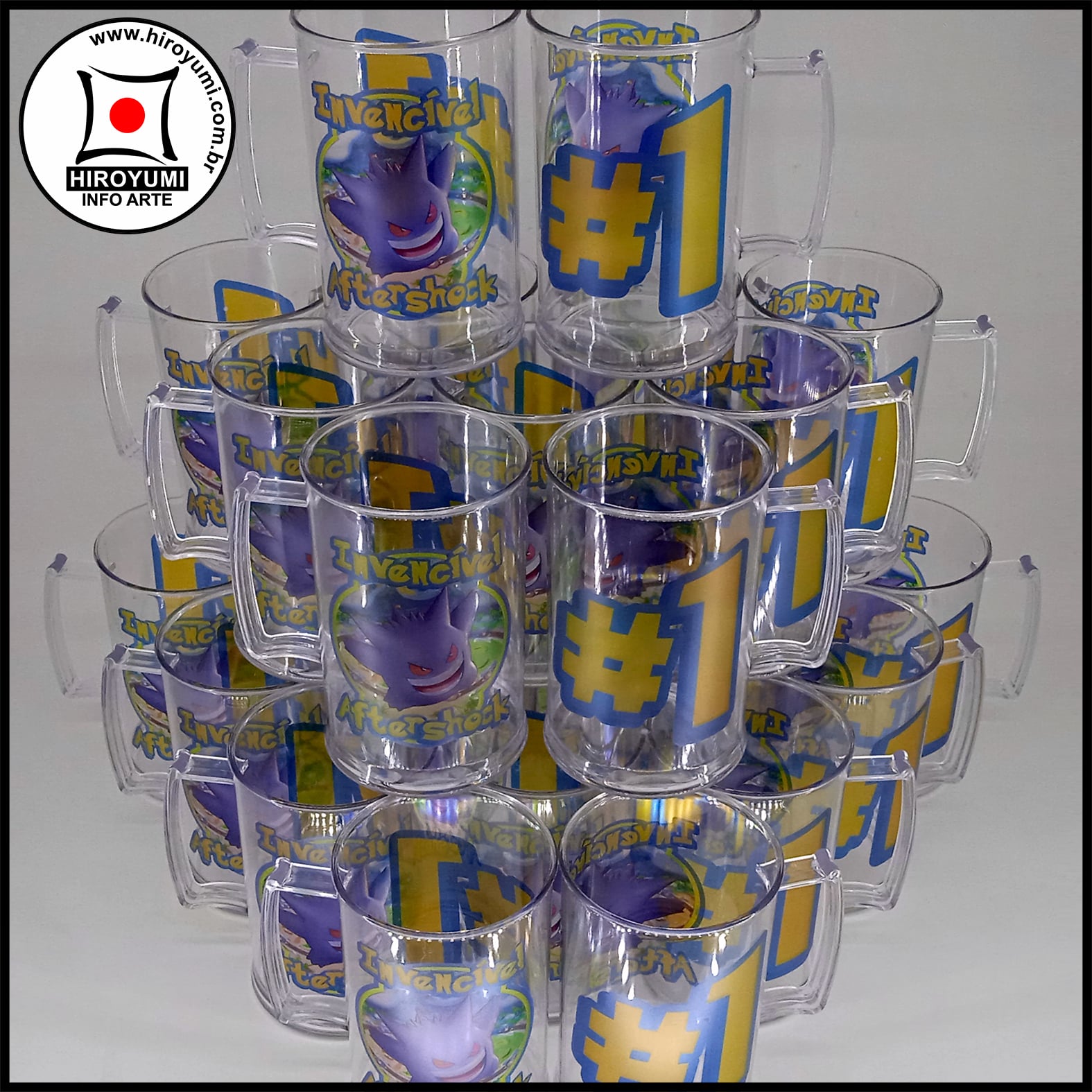 Caneca acrílico transparente