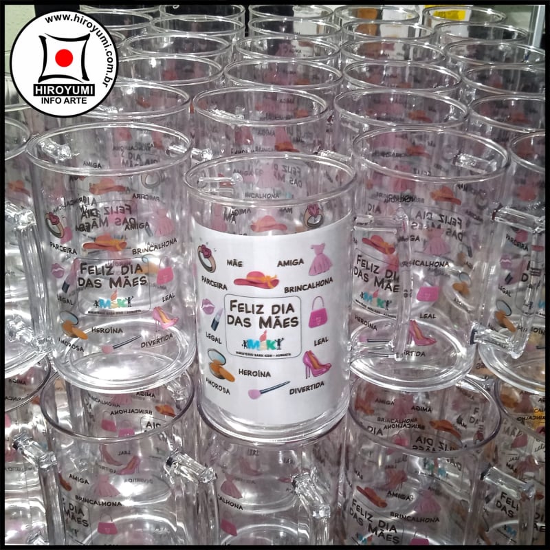 Caneca acrílico transparente