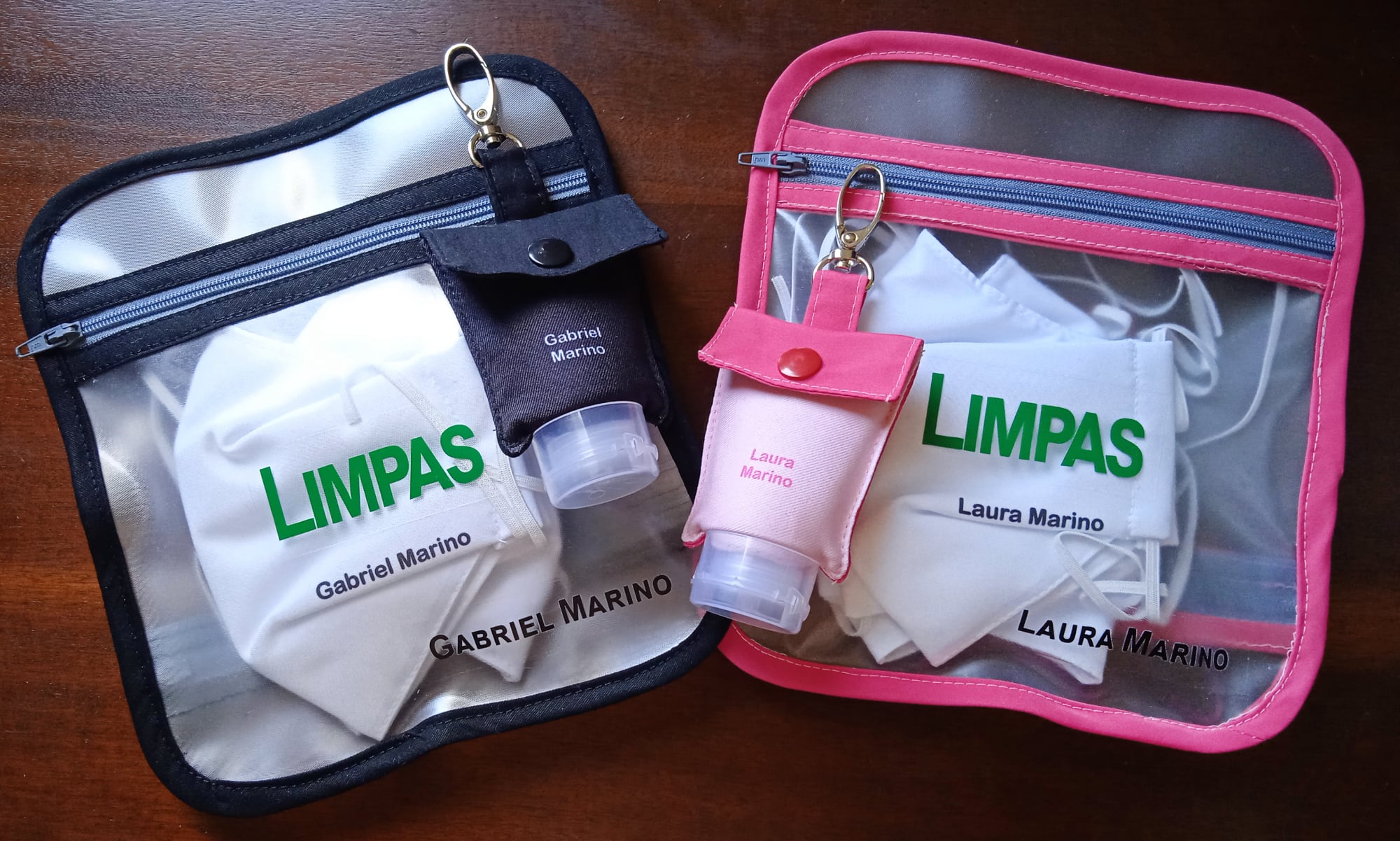 Kit Máscaras + Porta Álcool Gel + Porta Máscaras