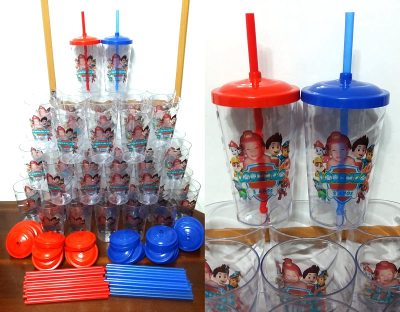 Copos Twister com Tampa e Canudo